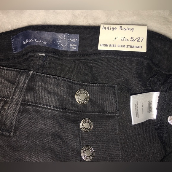 Indigo Rising High Rise Slim Straight Womens Black Jeans Size 5/27 NWT Denim. - Picture 3 of 6